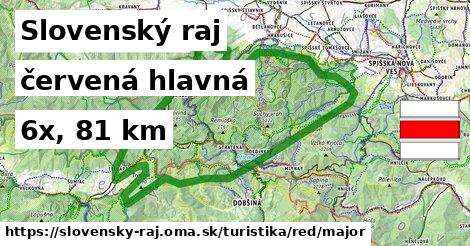 Slovenský raj Turistické trasy červená hlavná