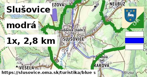 Slušovice Turistické trasy modrá 