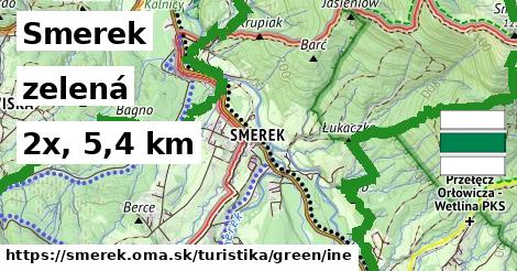 Smerek Turistické trasy zelená iná