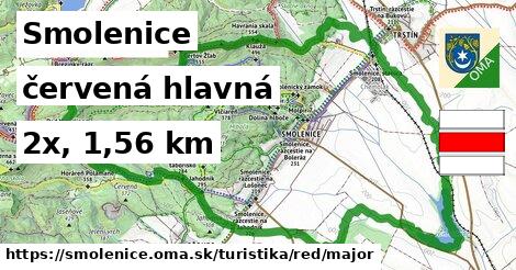 Smolenice Turistické trasy červená hlavná