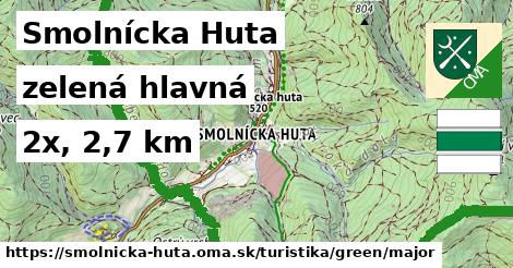 Smolnícka Huta Turistické trasy zelená hlavná