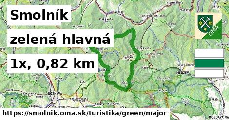 Smolník Turistické trasy zelená hlavná