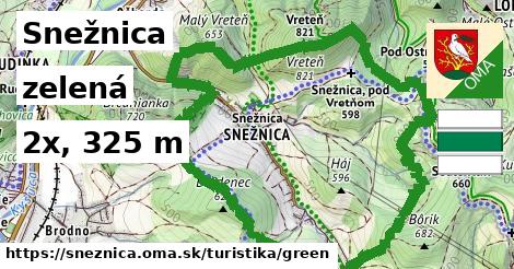 Snežnica Turistické trasy zelená 