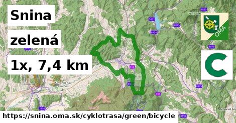 Snina Cyklotrasy zelená bicycle