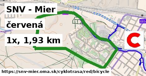 SNV - Mier Cyklotrasy červená bicycle