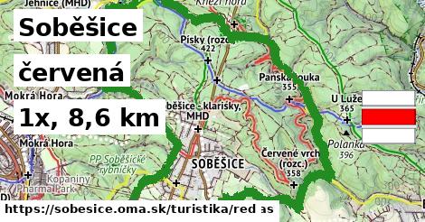Soběšice Turistické trasy červená 