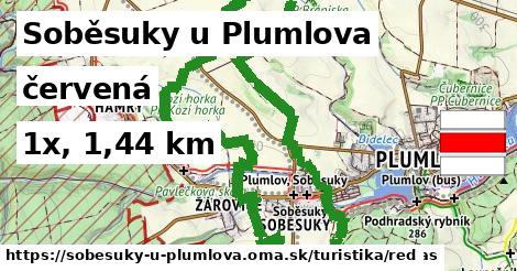 Soběsuky u Plumlova Turistické trasy červená 
