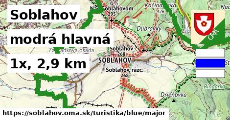 Soblahov Turistické trasy modrá hlavná