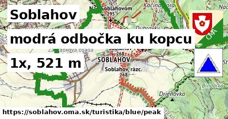 Soblahov Turistické trasy modrá odbočka ku kopcu