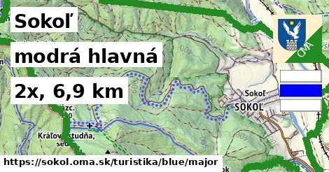 Sokoľ Turistické trasy modrá hlavná