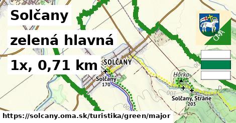 Solčany Turistické trasy zelená hlavná