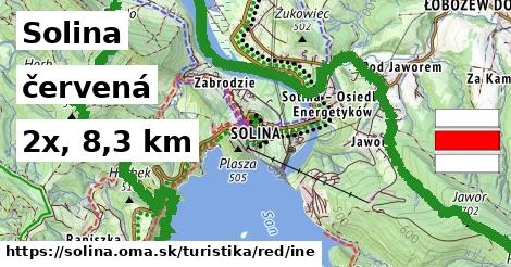 Solina Turistické trasy červená iná