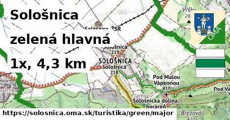 Sološnica Turistické trasy zelená hlavná