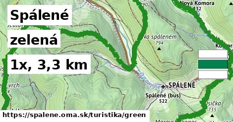 Spálené Turistické trasy zelená 