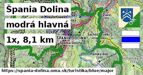 Špania Dolina Turistické trasy modrá hlavná