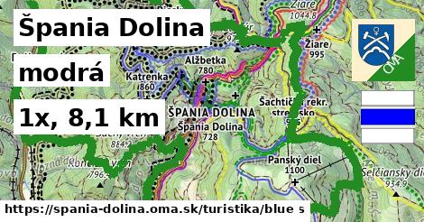 Špania Dolina Turistické trasy modrá 