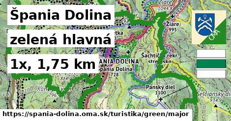 Špania Dolina Turistické trasy zelená hlavná