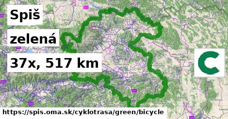 Spiš Cyklotrasy zelená bicycle