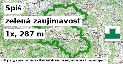 Spiš Turistické trasy zelená zaujímavosť