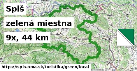 Spiš Turistické trasy zelená miestna