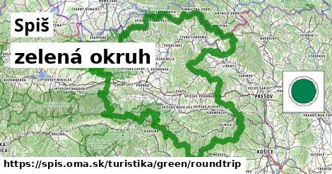 Spiš Turistické trasy zelená okruh