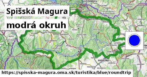 Spišská Magura Turistické trasy modrá okruh