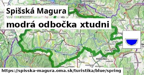 Spišská Magura Turistické trasy modrá odbočka xtudni