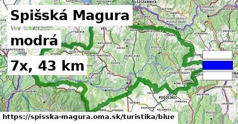 Spišská Magura Turistické trasy modrá 