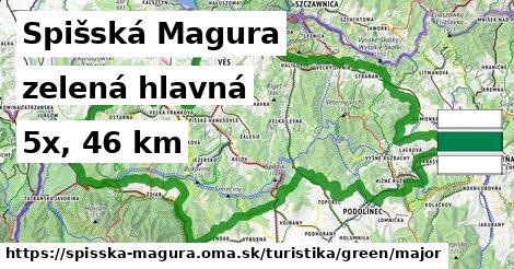 Spišská Magura Turistické trasy zelená hlavná
