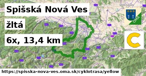 Spišská Nová Ves Cyklotrasy žltá 