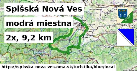 Spišská Nová Ves Turistické trasy modrá miestna