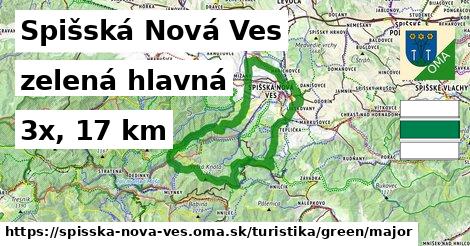 Spišská Nová Ves Turistické trasy zelená hlavná
