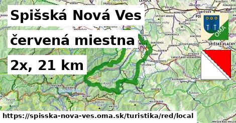 Spišská Nová Ves Turistické trasy červená miestna