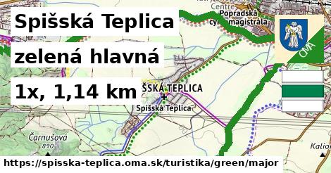 Spišská Teplica Turistické trasy zelená hlavná