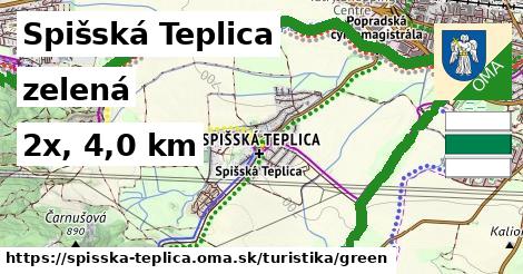 Spišská Teplica Turistické trasy zelená 