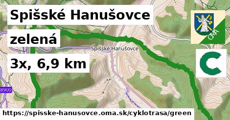 Spišské Hanušovce Cyklotrasy zelená 