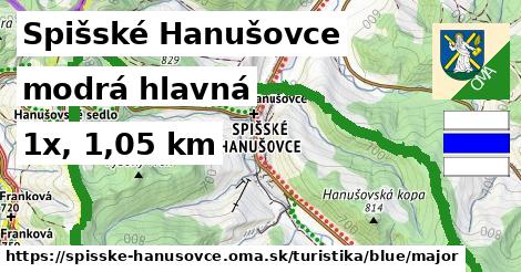 Spišské Hanušovce Turistické trasy modrá hlavná