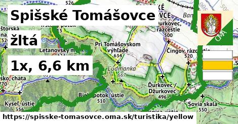 Spišské Tomášovce Turistické trasy žltá 