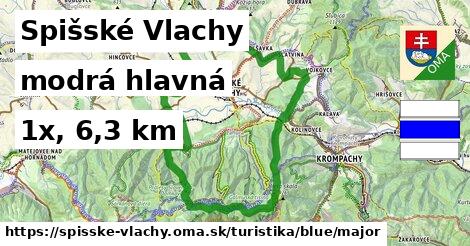 Spišské Vlachy Turistické trasy modrá hlavná