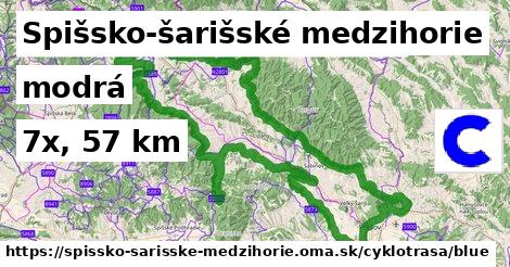 Spišsko-šarišské medzihorie Cyklotrasy modrá 