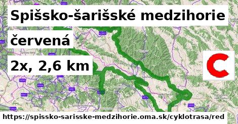 Spišsko-šarišské medzihorie Cyklotrasy červená 