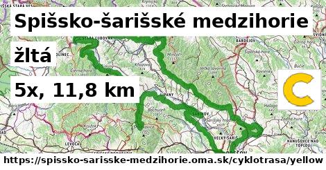 Spišsko-šarišské medzihorie Cyklotrasy žltá 