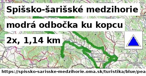 Spišsko-šarišské medzihorie Turistické trasy modrá odbočka ku kopcu