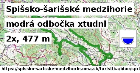 Spišsko-šarišské medzihorie Turistické trasy modrá odbočka xtudni