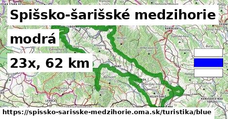 Spišsko-šarišské medzihorie Turistické trasy modrá 