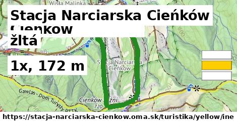 Stacja Narciarska Cieńków Turistické trasy žltá iná