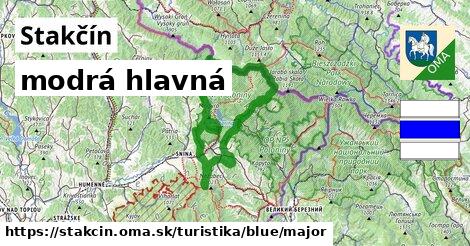 Stakčín Turistické trasy modrá hlavná