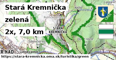 Stará Kremnička Turistické trasy zelená 