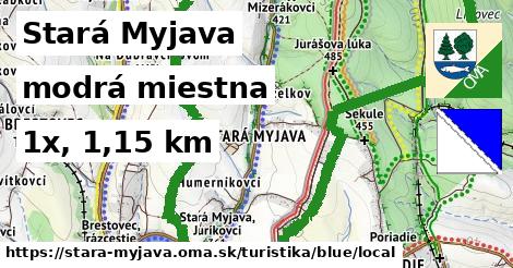 Stará Myjava Turistické trasy modrá miestna