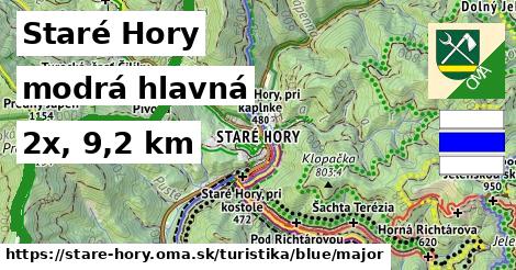 Staré Hory Turistické trasy modrá hlavná